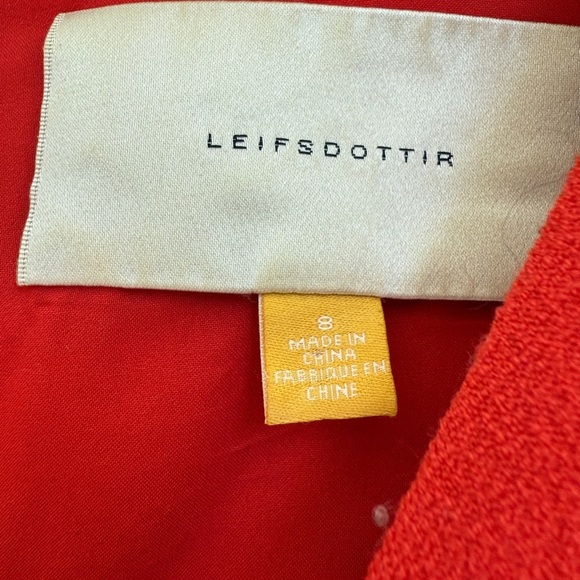 Anthropologie Leifsdottir Red/Orange Crepe Twist Front Mini Dress Pockets Size 8 - Picture 5 of 9